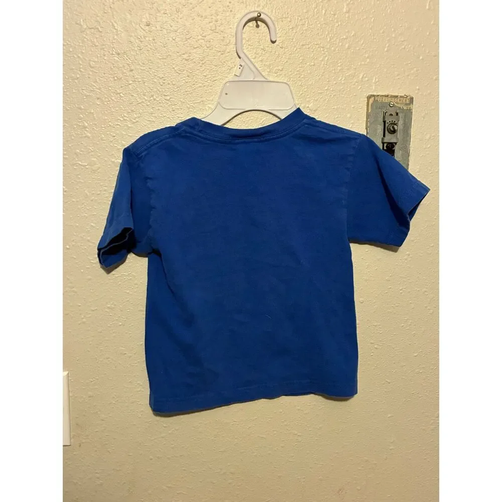 Vintage Scooby-Doo Football Graphic T-Shirt Boys Size 4 Y2K Blue Cartoon Tee